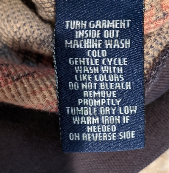 Chaps Denim Cotton Thermal Long Sleeve Top Petite Large Southwest Waffle Weave - Picture 5 of 6